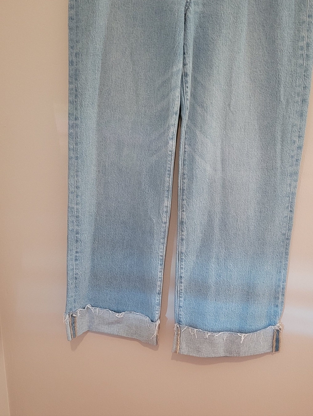 Loft Wide Leg High Rise Frayed Cuffed Jeans - Picture 3 of 8
